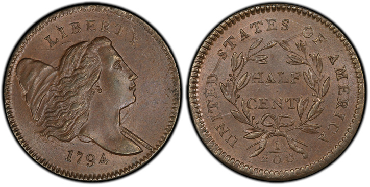 1794 Liberty Cap Half Cent. C-4a. Small Edge Letters.  MS-66 BN (PCGS). 